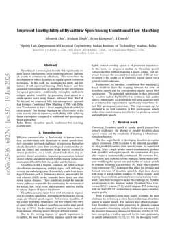 Improved Intelligibility of Dysarthric Speech using Conditional Flow Matching