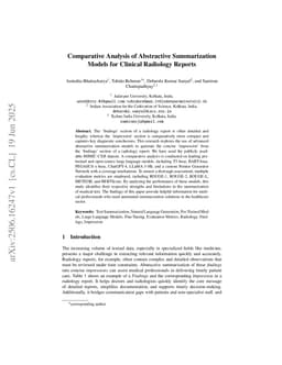 Comparative Analysis of Abstractive Summarization Models for Clinical Radiology Reports