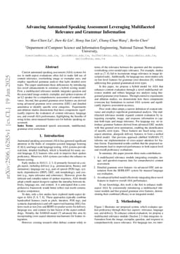 Advancing Automated Speaking Assessment Leveraging Multifaceted Relevance and Grammar Information