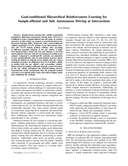 Goal-conditioned Hierarchical Reinforcement Learning for Sample-efficient and Safe Autonomous Driving at Intersections