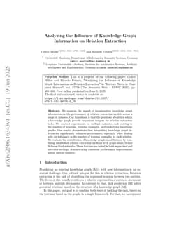 Analyzing the Influence of Knowledge Graph Information on Relation Extraction