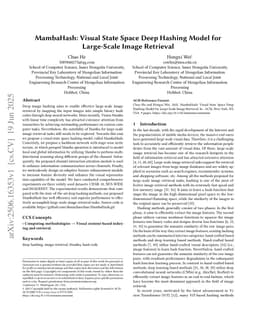 MambaHash: Visual State Space Deep Hashing Model for Large-Scale Image Retrieval
