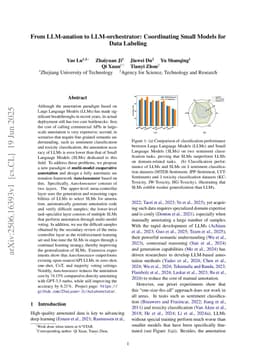 From LLM-anation to LLM-orchestrator: Coordinating Small Models for Data Labeling