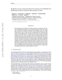 IS-Bench: Evaluating Interactive Safety of VLM-Driven Embodied Agents in Daily Household Tasks