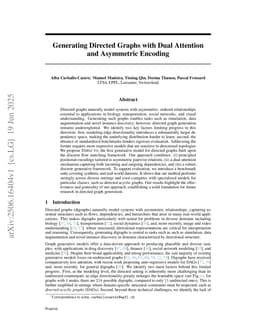 Generating Directed Graphs with Dual Attention and Asymmetric Encoding