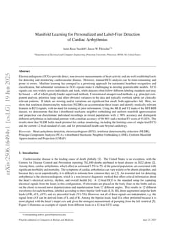 Manifold Learning for Personalized and Label-Free Detection of Cardiac Arrhythmias
