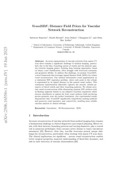 VesselSDF: Distance Field Priors for Vascular Network Reconstruction