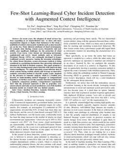 Few-Shot Learning-Based Cyber Incident Detection with Augmented Context Intelligence
