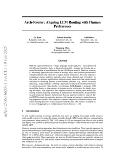 Arch-Router: Aligning LLM Routing with Human Preferences