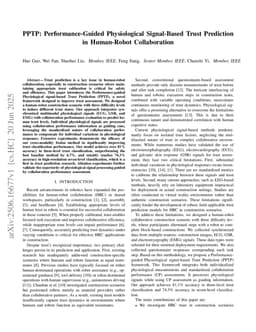 PPTP: Performance-Guided Physiological Signal-Based Trust Prediction in Human-Robot Collaboration