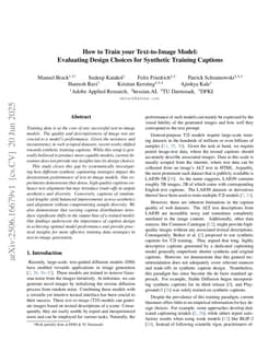 How to Train your Text-to-Image Model: Evaluating Design Choices for Synthetic Training Captions