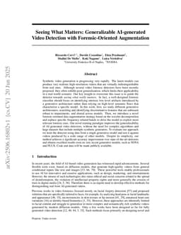 Seeing What Matters: Generalizable AI-generated Video Detection with Forensic-Oriented Augmentation