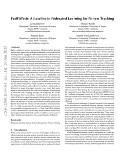 FedFitTech: A Baseline in Federated Learning for Fitness Tracking