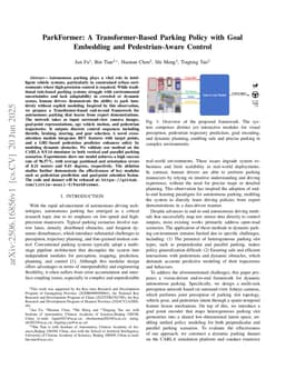 ParkFormer: A Transformer-Based Parking Policy with Goal Embedding and Pedestrian-Aware Control