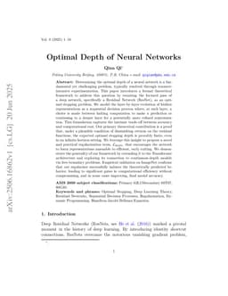 Optimal Depth of Neural Networks