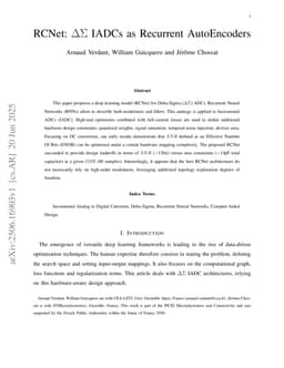 RCNet: $ΔΣ$ IADCs as Recurrent AutoEncoders