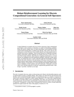 Robust Reinforcement Learning for Discrete Compositional Generation via General Soft Operators