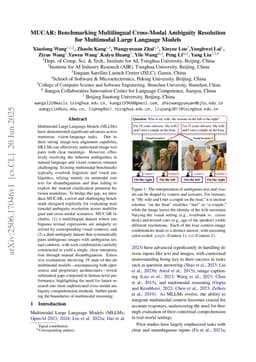 MUCAR: Benchmarking Multilingual Cross-Modal Ambiguity Resolution for Multimodal Large Language Models