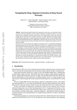 Navigating the Deep: Signature Extraction on Deep Neural Networks