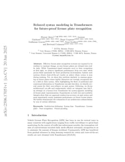 Relaxed syntax modeling in Transformers for future-proof license plate recognition