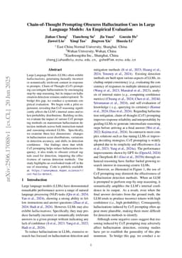 Chain-of-Thought Prompting Obscures Hallucination Cues in Large Language Models: An Empirical Evaluation