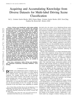Multi-label Scene Classification for Autonomous Vehicles: Acquiring and Accumulating Knowledge from Diverse Datasets