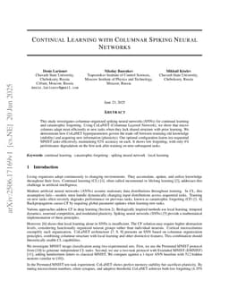 Continual Learning with Columnar Spiking Neural Networks