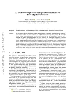 GAIus: Combining Genai with Legal Clauses Retrieval for Knowledge-based Assistant