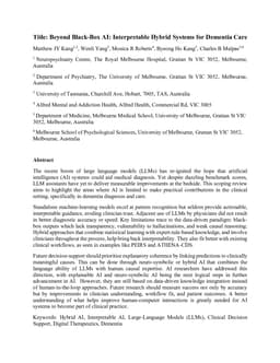 Beyond Black-Box AI: Interpretable Hybrid Systems for Dementia Care