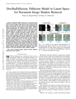 DocShaDiffusion: Diffusion Model in Latent Space for Document Image Shadow Removal