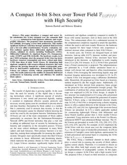 A Compact 16-bit S-box over Tower Field $\F_{(((2^2)^2)^2)^2}$ with High Security