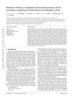 Hardware-software co-exploration with racetrack memory based in-memory computing for CNN inference in embedded systems