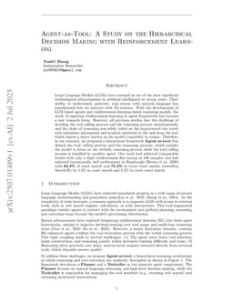 Agent-as-Tool: A Study on the Hierarchical Decision Making with Reinforcement Learning