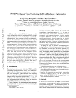 AVC-DPO: Aligned Video Captioning via Direct Preference Optimization