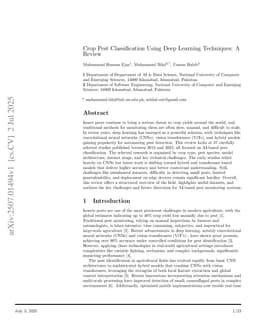 Crop Pest Classification Using Deep Learning Techniques: A Review