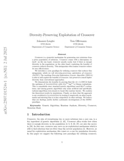 Diversity-Preserving Exploitation of Crossover