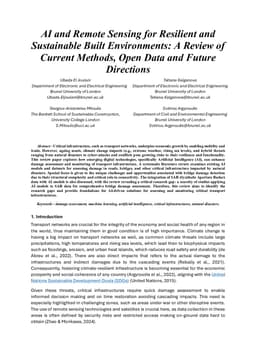 AI and Remote Sensing for Resilient and Sustainable Built Environments: A Review of Current Methods, Open Data and Future Directions