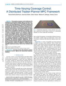 Time-Varying Coverage Control: A Distributed Tracker-Planner MPC Framework