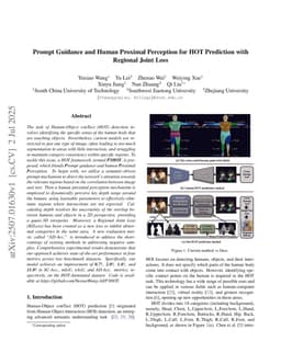 Prompt Guidance and Human Proximal Perception for HOT Prediction with Regional Joint Loss
