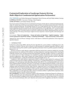 Customized Exploration of Landscape Features Driving Multi-Objective Combinatorial Optimization Performance