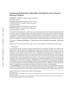 Comparing Optimization Algorithms Through the Lens of Search Behavior Analysis