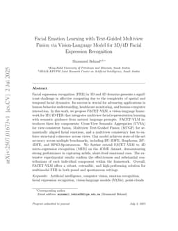 Facial Emotion Learning with Text-Guided Multiview Fusion via Vision-Language Model for 3D/4D Facial Expression Recognition