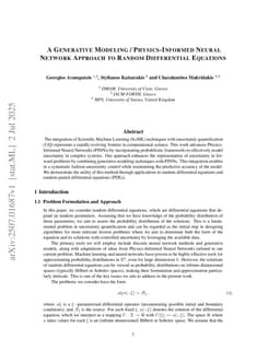 A generative modeling / Physics-Informed Neural Network approach to random differential equations