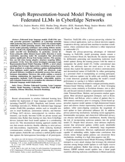 Graph Representation-based Model Poisoning on Federated LLMs in CyberEdge Networks