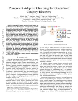 Component Adaptive Clustering for Generalized Category Discovery