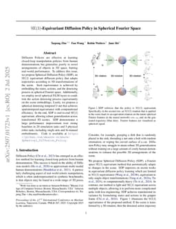 SE(3)-Equivariant Diffusion Policy in Spherical Fourier Space