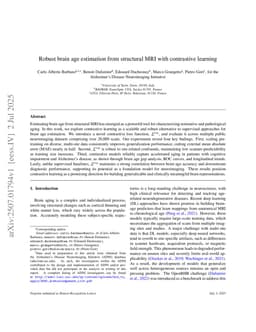 Robust brain age estimation from structural MRI with contrastive learning