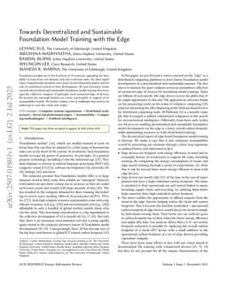 Towards Decentralized and Sustainable Foundation Model Training with the Edge