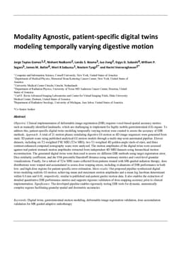 Modality Agnostic, patient-specific digital twins modeling temporally varying digestive motion