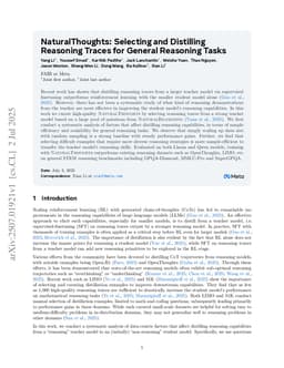 NaturalThoughts: Selecting and Distilling Reasoning Traces for General Reasoning Tasks